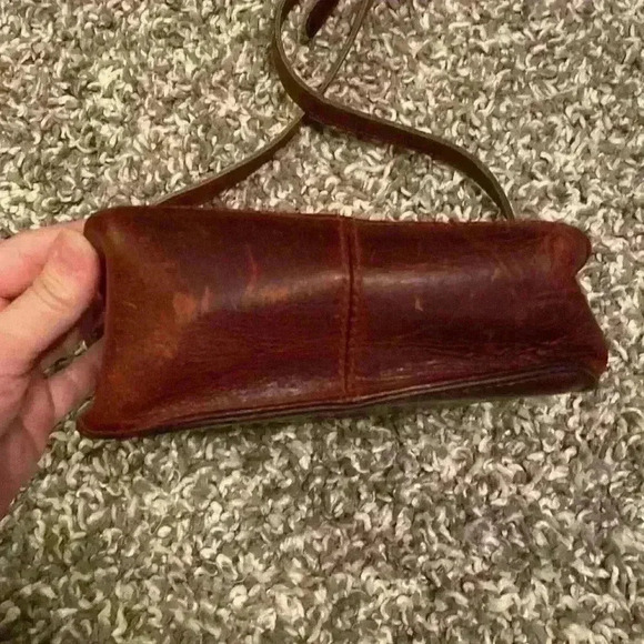 Vintage G.H. Bass & Co. Brown Leather Crossbody Bag 90s Y2K Classic Academia - Picture 8 of 16